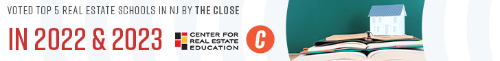 Top 5 NJ Real Estate Schools 2022-2023, The Close, Center for Real Estate Education, books and house model.
