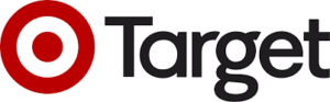 Target logo featuring red bullseye design and brand name in bold black text on a white background.
